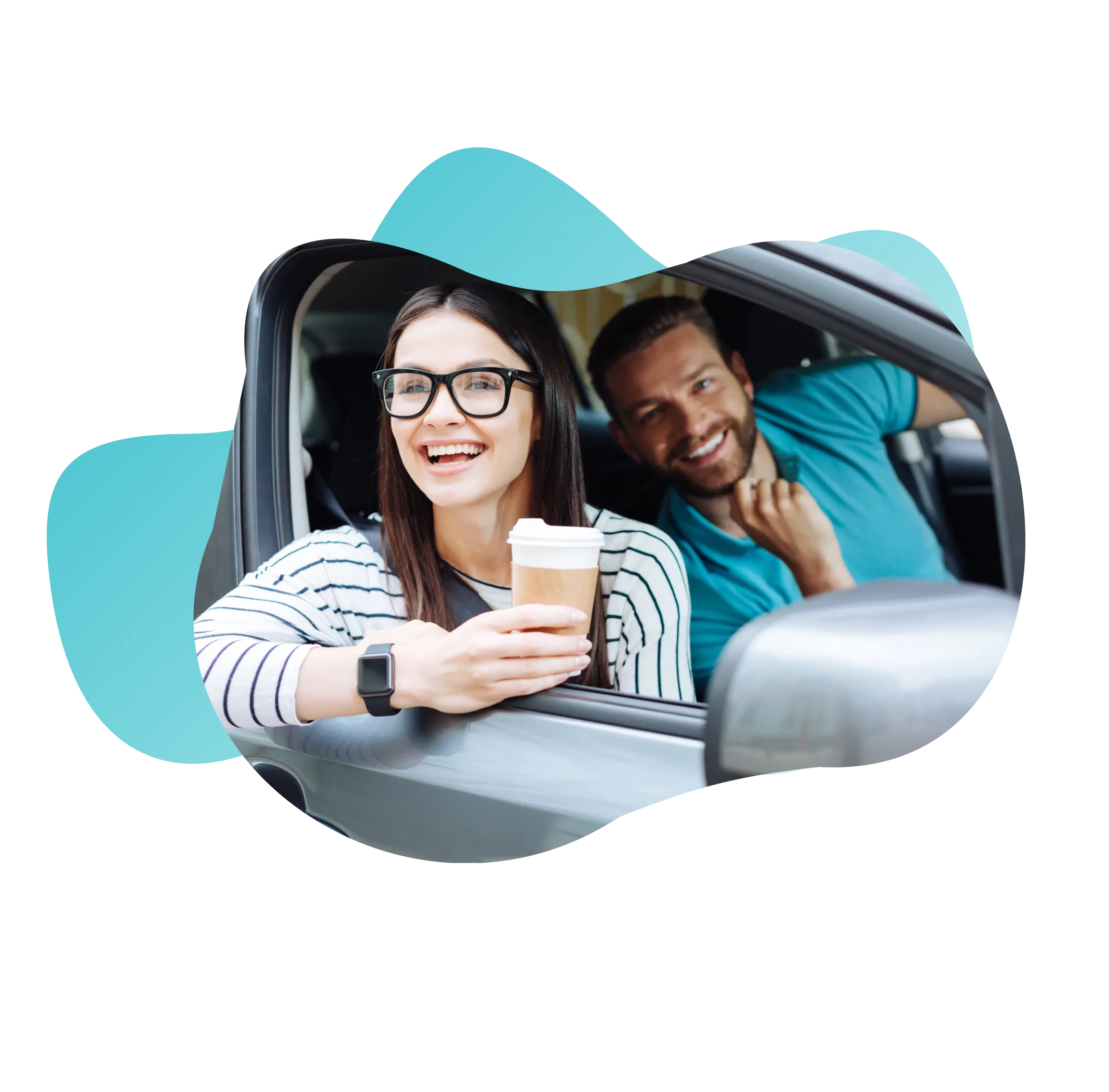 Kollegin und Kollege bei der gemeinsamen Fahrt zur Arbeit
