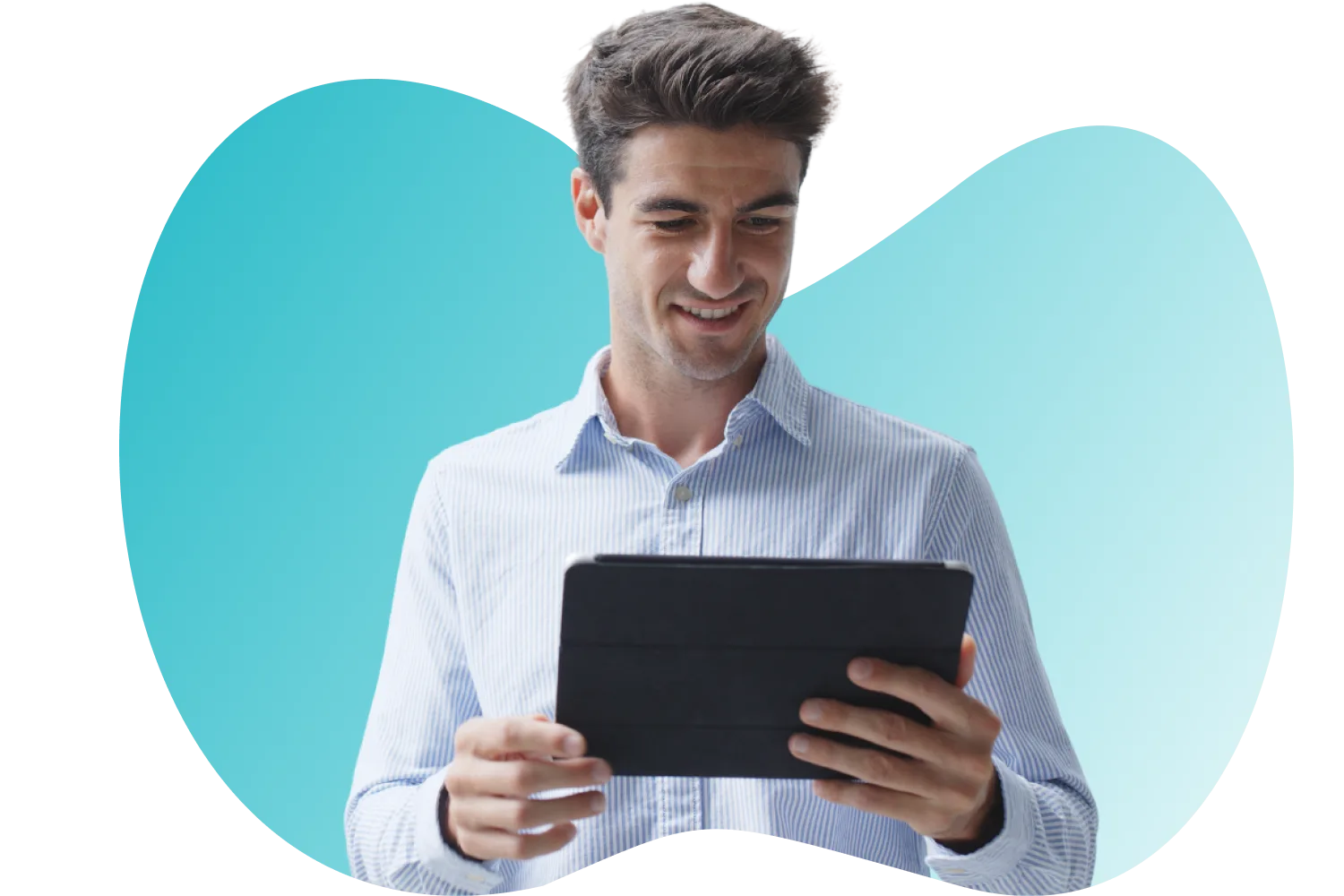 Facility Manager mit Tablet