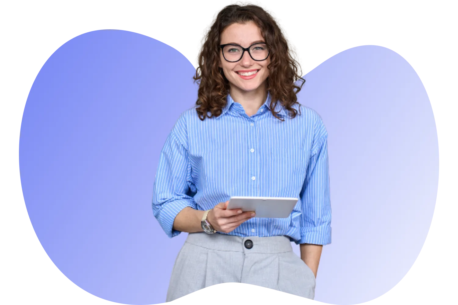 Nachhaltigkeitsmanagerin mit Tablet