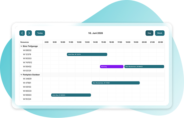 FluidLife Managementportal – Zentrale Verwaltung und Auslastungsauswertung von Mitarbeiterparkplätzen