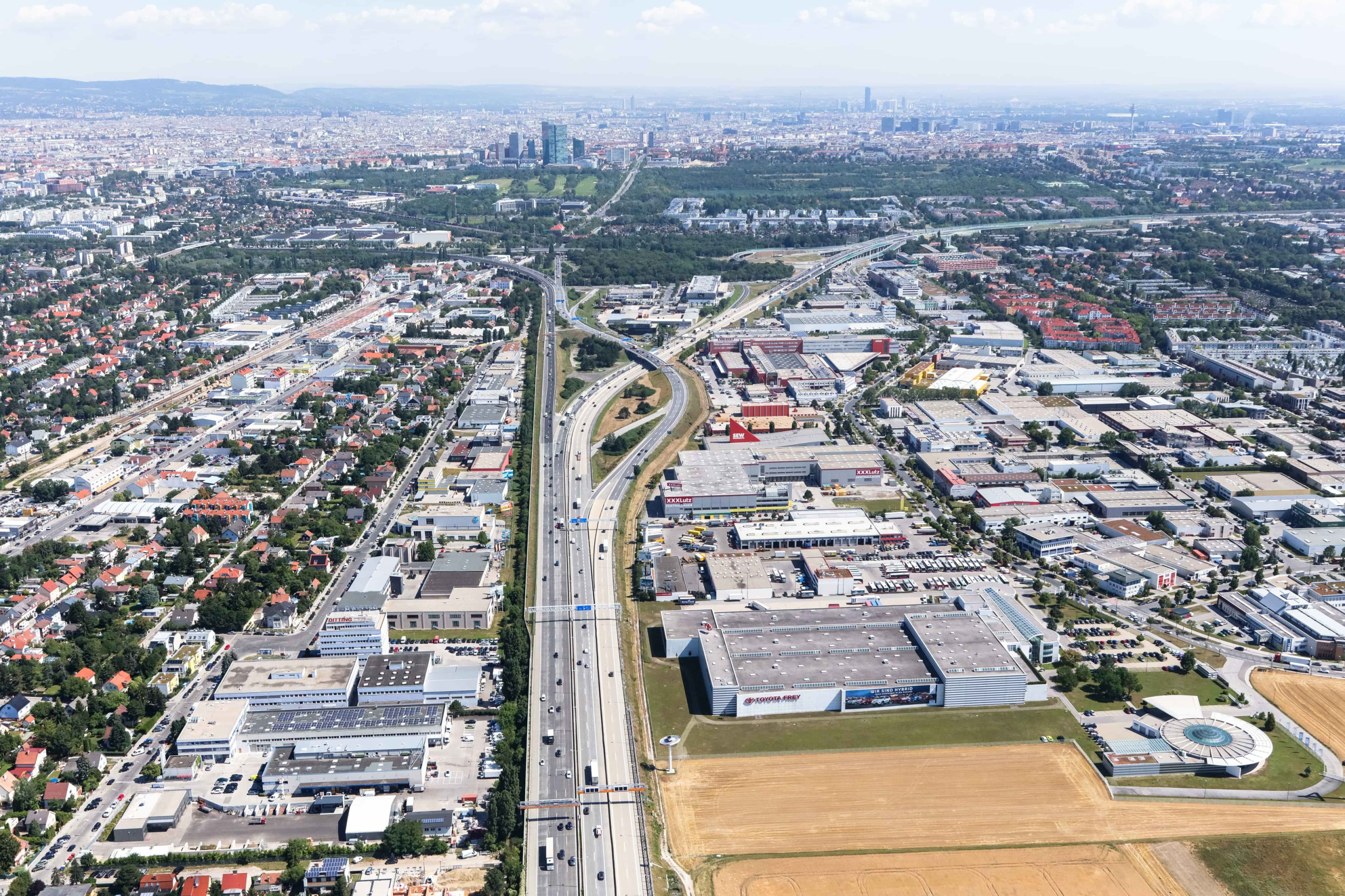 Industriegebiet Inzersdorf Fogelperspektive